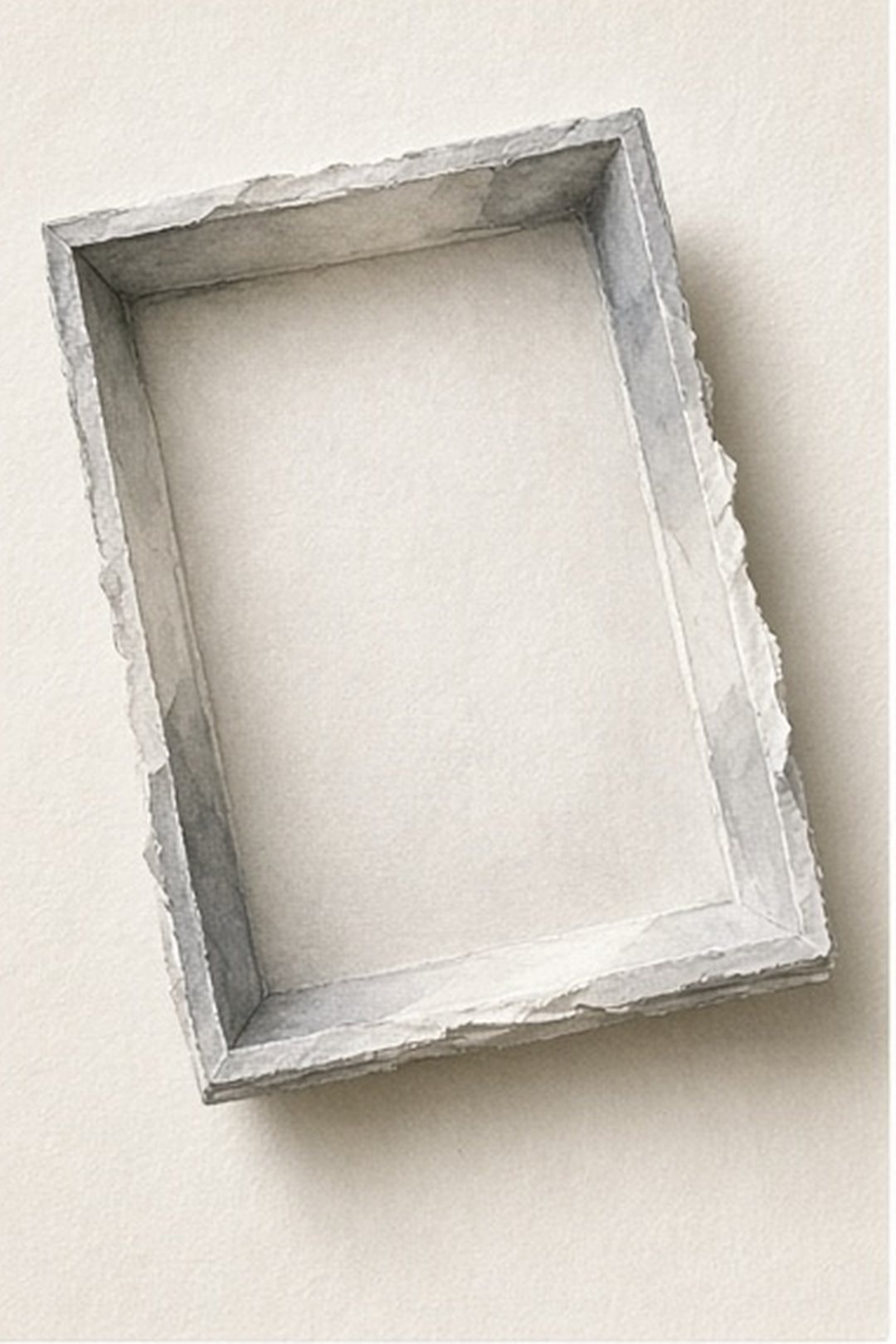 Empty stained-paper intake tray with no personal documents