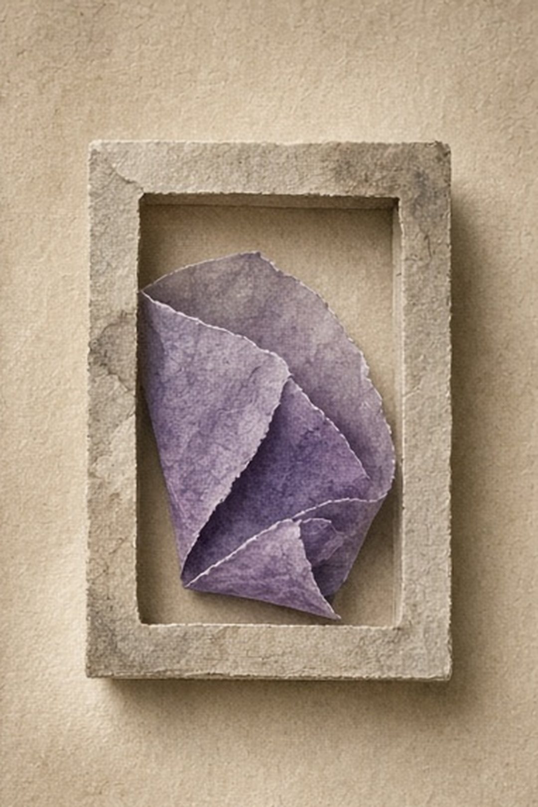 Private paper petal sleeve nested inside one abstract device frame