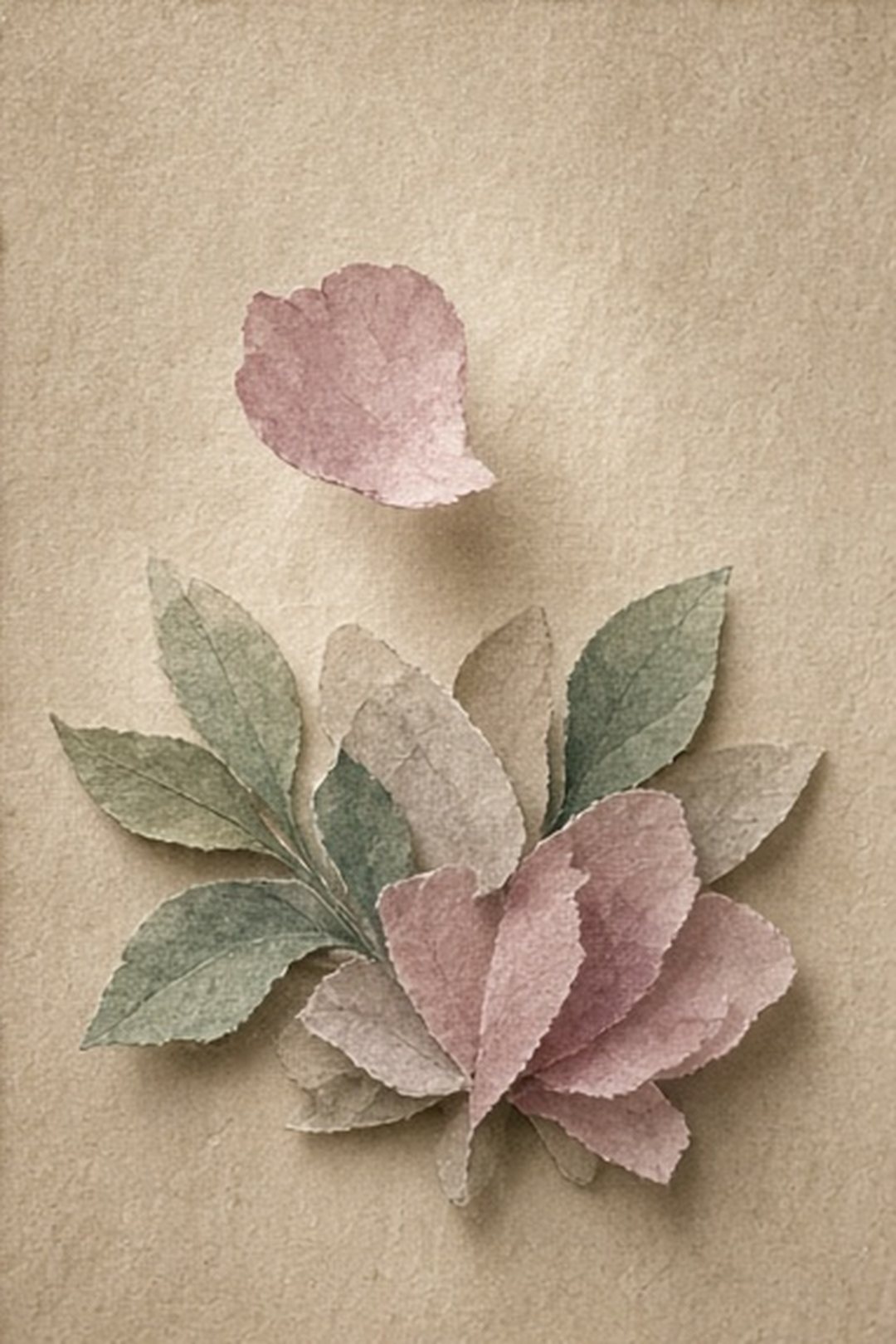 One paper petal released from a small local garden